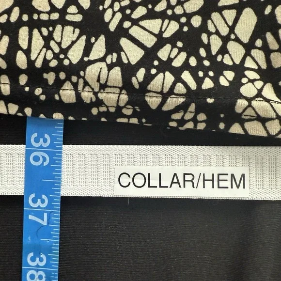 Egerie Paris Dress Womens Small Black Tan Crossover Slinky Knee Length ¾ Sleeve - Picture 4 of 12